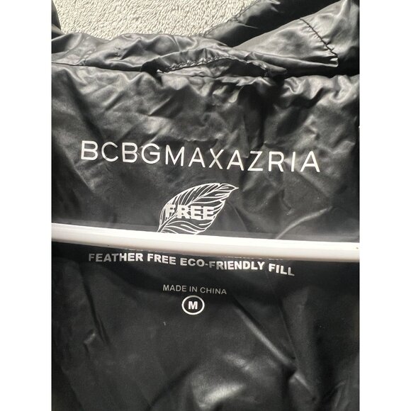 BCBGMAXAZRIA M Feather Free EC0-Friendly Fill Packable Black Puffer Jacket Coat - Picture 4 of 8